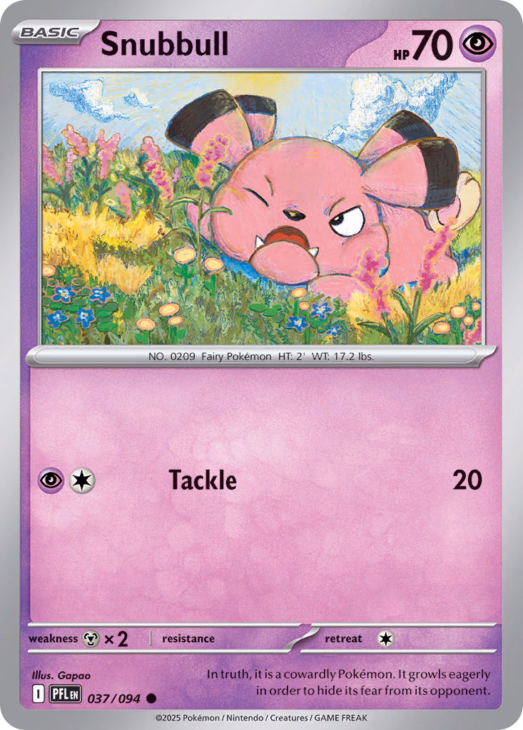 Snubbull Pokemon card (037/094, Phantasmal Flames)