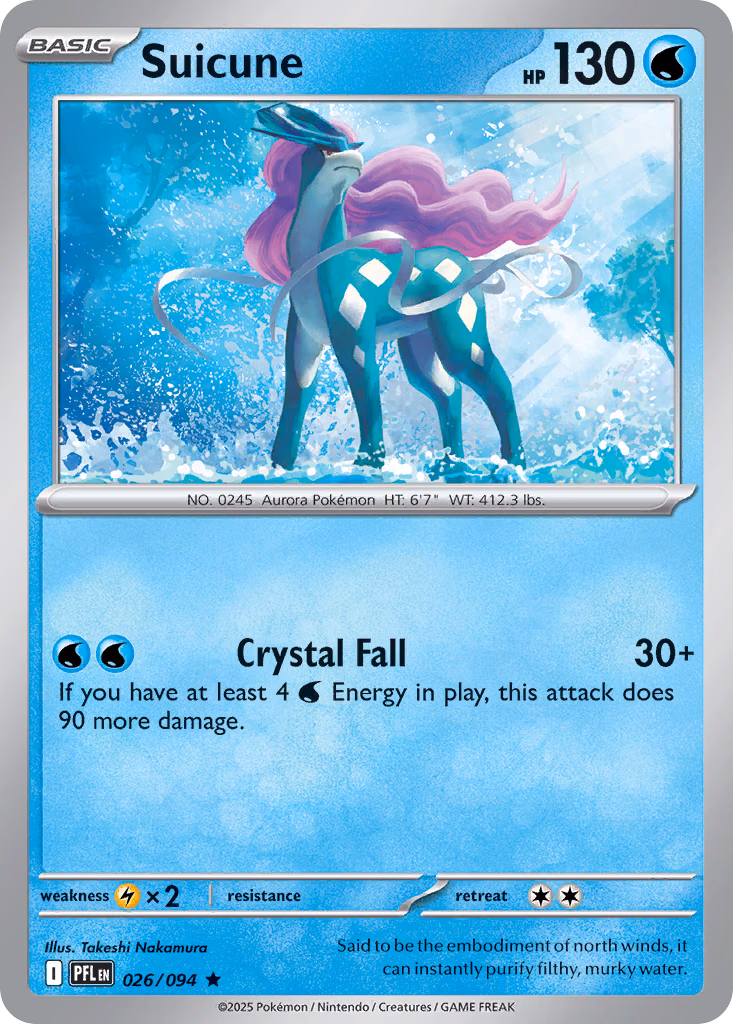 Suicune Pokemon card (026/094, Phantasmal Flames)