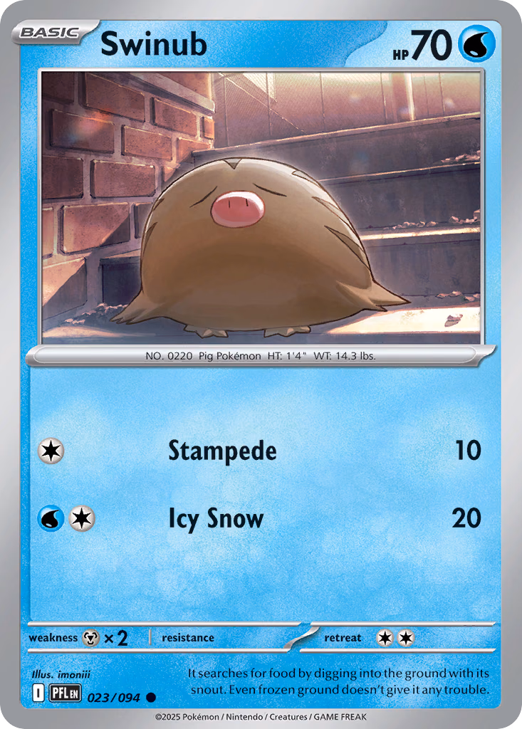 Swinub Pokemon card (023/094, Phantasmal Flames)