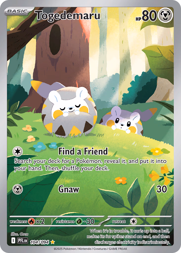 Togedemaru Pokemon card (104/094, Phantasmal Flames)