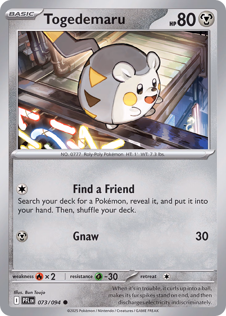Togedemaru Pokemon card (073/094, Phantasmal Flames)