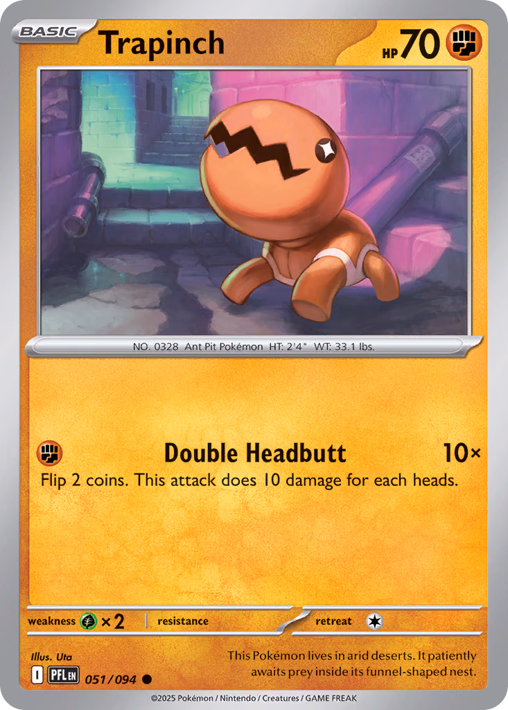 Trapinch Pokemon card (051/094, Phantasmal Flames)
