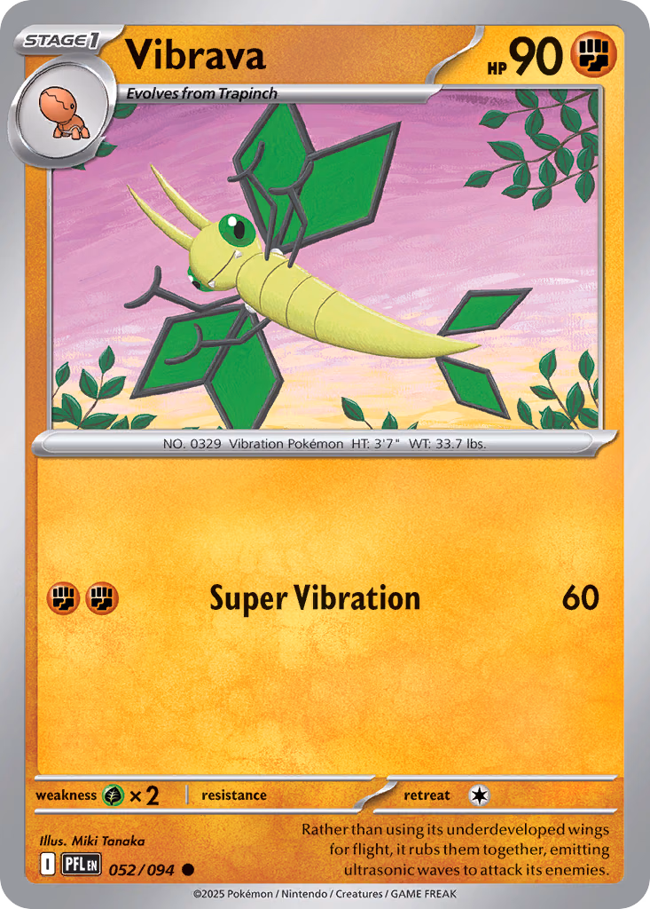 Vibrava Pokemon card (052/094, Phantasmal Flames)