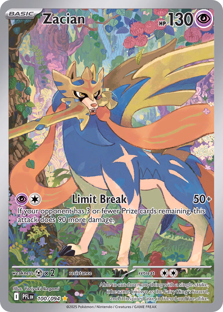 Zacian Pokemon card (100/094, Phantasmal Flames)