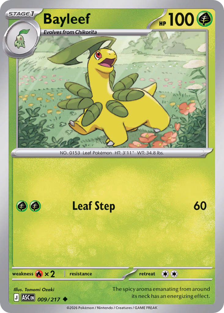 Bayleef Pokemon card (009/217, Ascended Heroes)