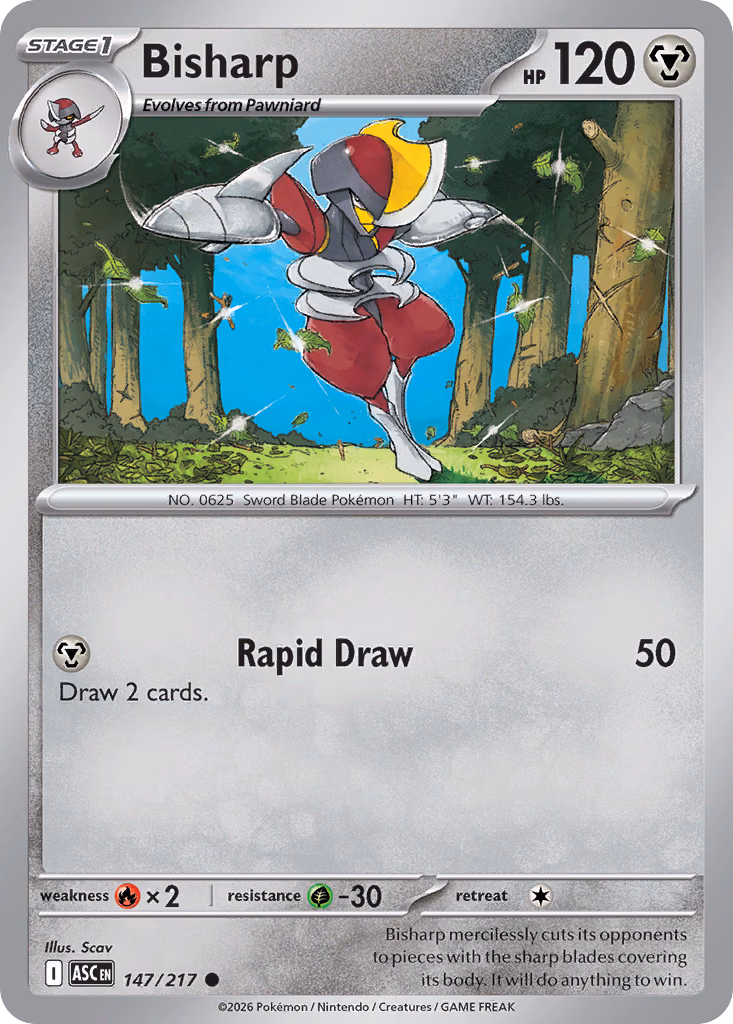 Bisharp Pokemon card (147/217, Ascended Heroes)