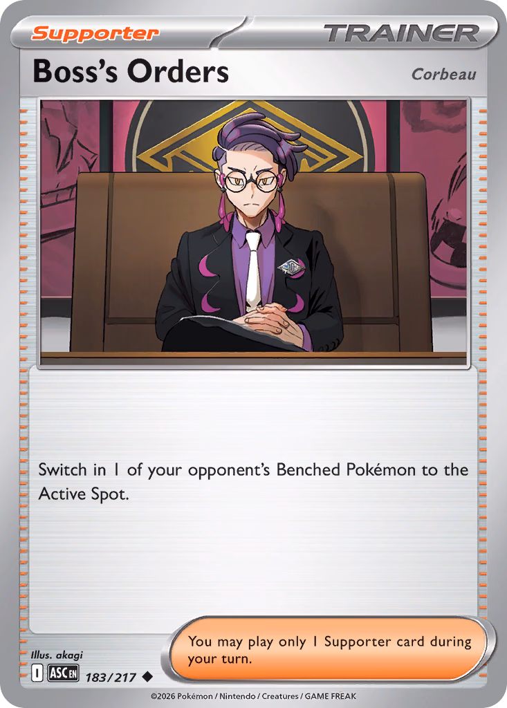 Boss's Orders Pokemon card (183/217, Ascended Heroes)