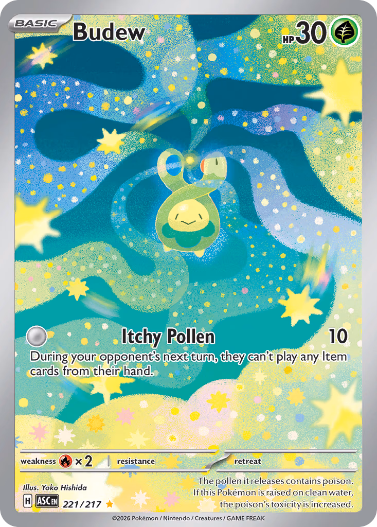 Budew Pokemon card (221/217, Ascended Heroes)