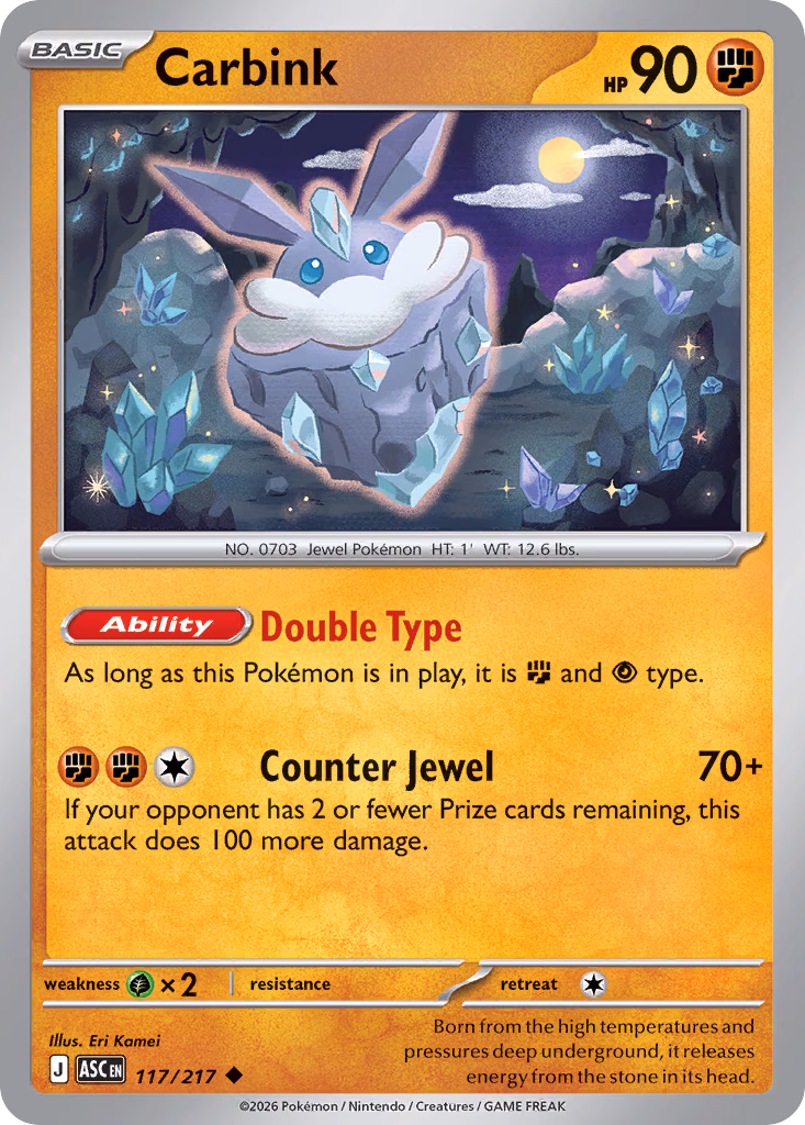 Carbink Pokemon card (117/217, Ascended Heroes)