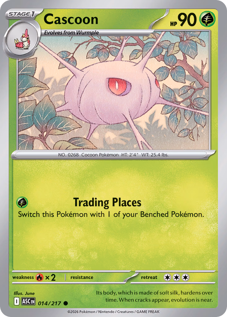 Cascoon Pokemon card (014/217, Ascended Heroes)