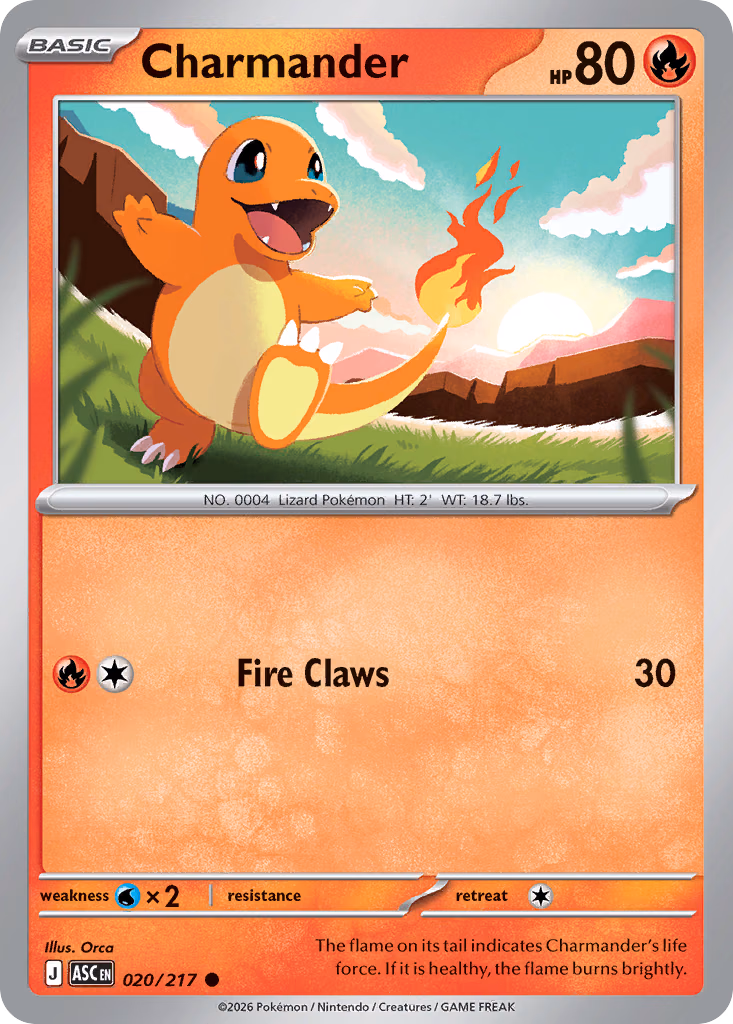 Charmander Pokemon card (020/217, Ascended Heroes)