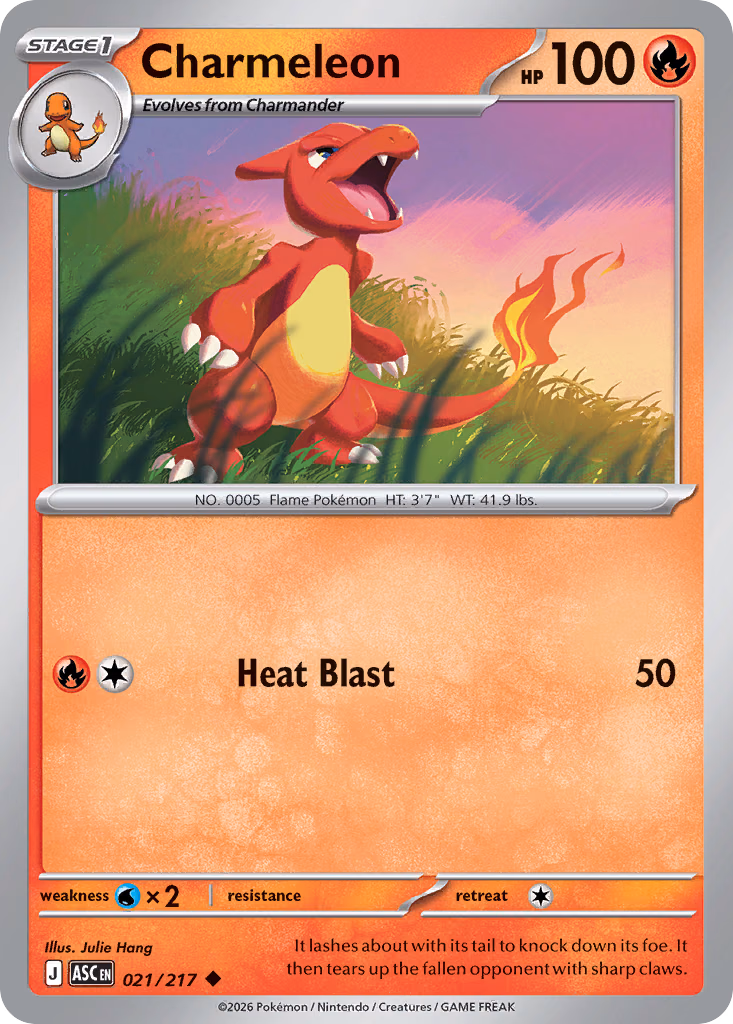 Charmeleon Pokemon card (021/217, Ascended Heroes)