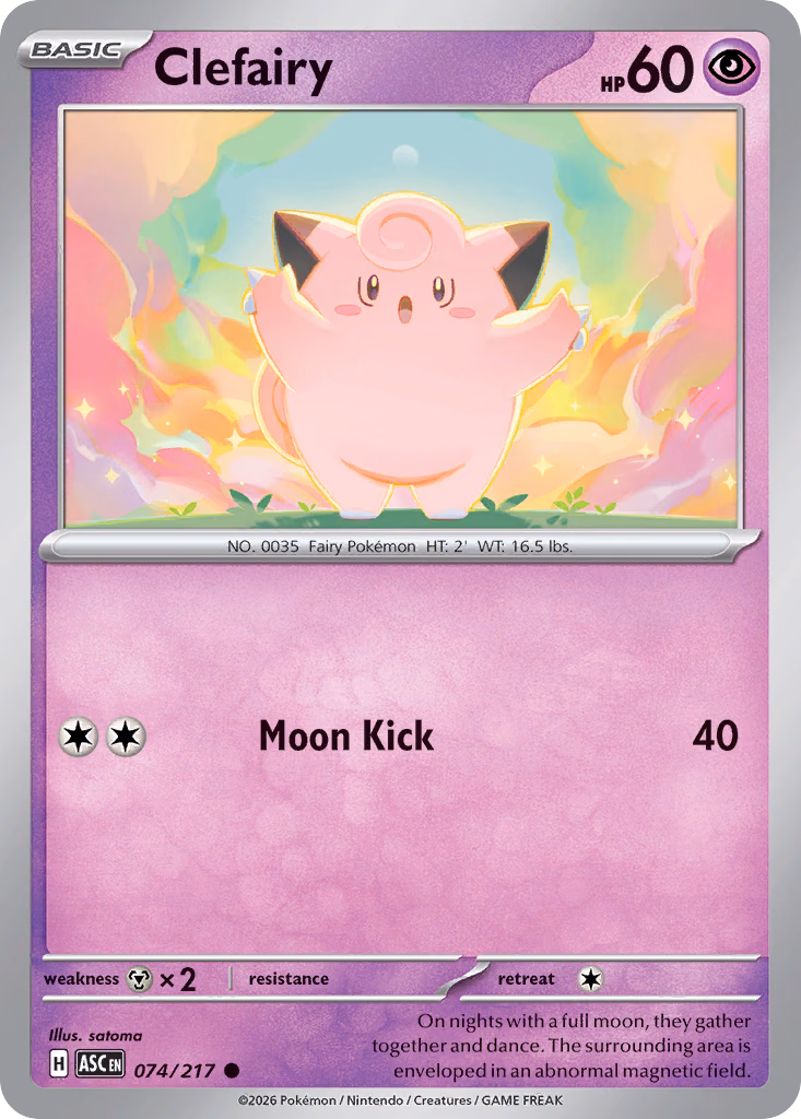 Clefairy Pokemon card (074/217, Ascended Heroes)