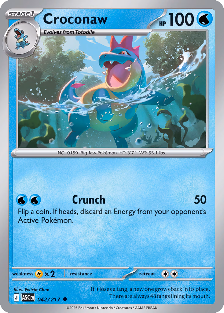 Croconaw Pokemon card (042/217, Ascended Heroes)
