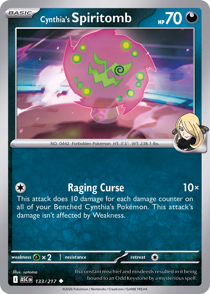 Cynthia's Spiritomb Pokemon card (133/217, Ascended Heroes)