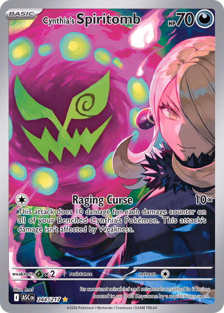 Cynthia's Spiritomb Pokemon card (244/217, Ascended Heroes)