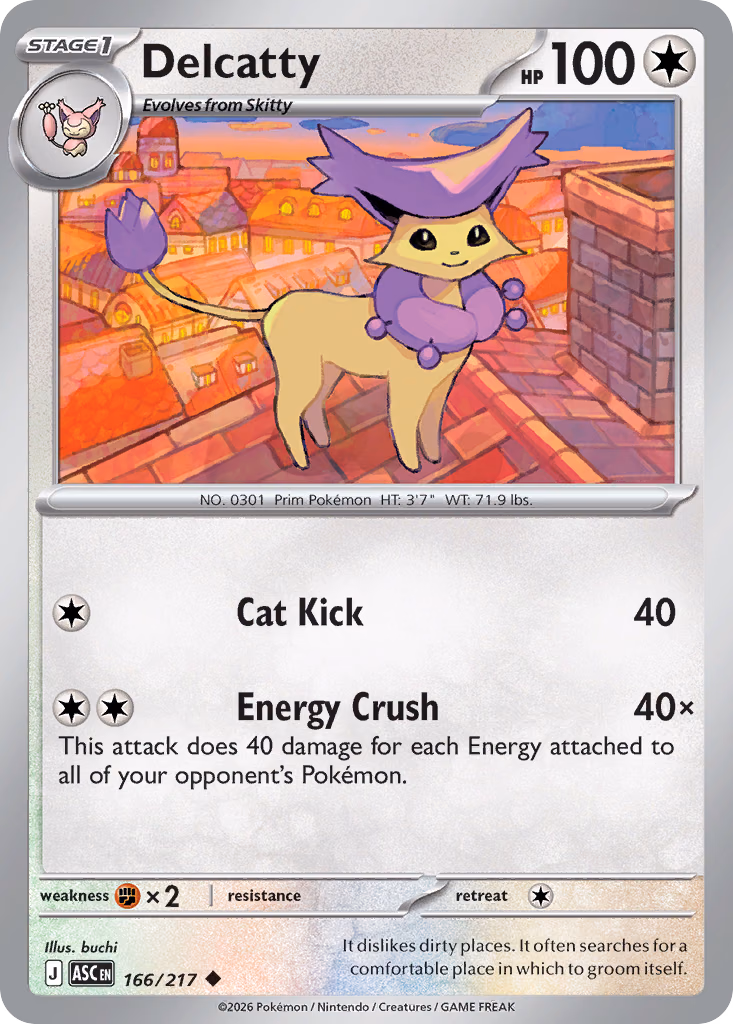 Delcatty Pokemon card (166/217, Ascended Heroes)