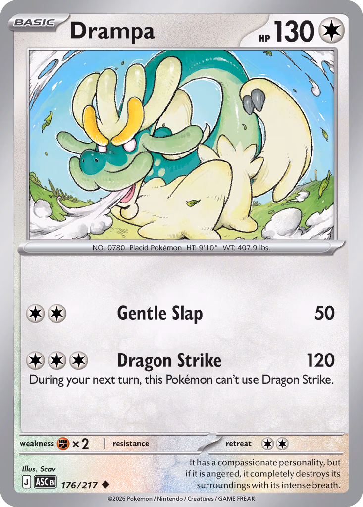 Drampa Pokemon card (176/217, Ascended Heroes)