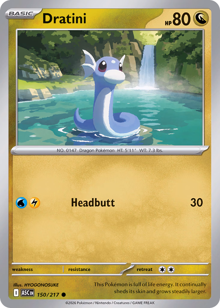 Dratini Pokemon card (150/217, Ascended Heroes)