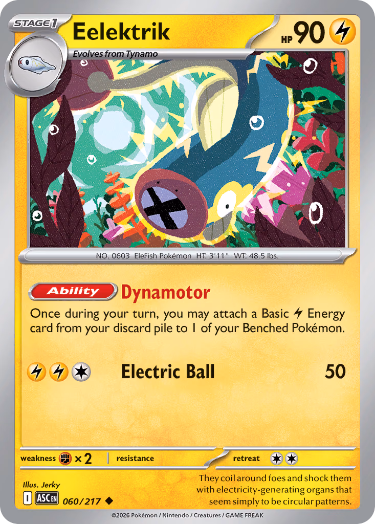 Eelektrik Pokemon card (060/217, Ascended Heroes)
