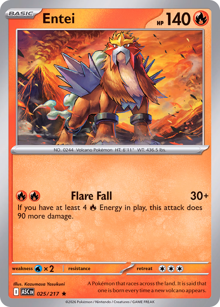 Entei Pokemon card (025/217, Ascended Heroes)