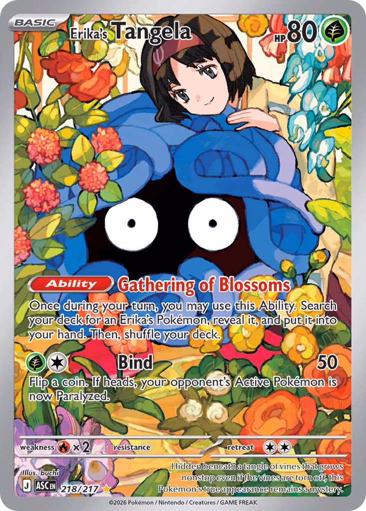 Erika's Tangela Pokemon card (218/217, Ascended Heroes)