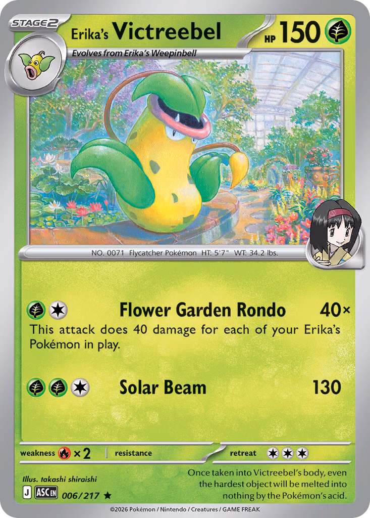 Erika's Victreebel Pokemon card (006/217, Ascended Heroes)