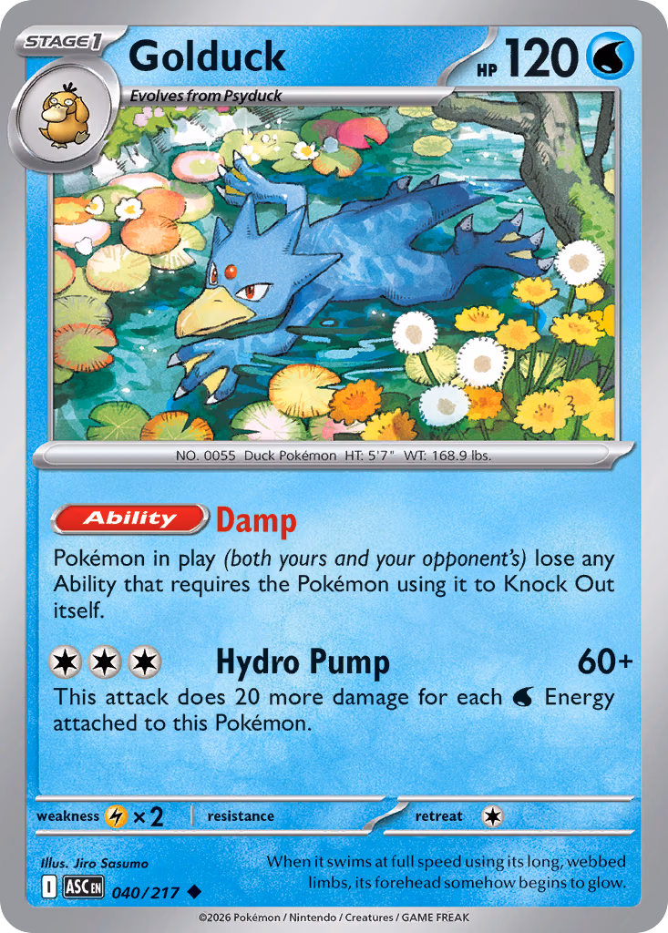 Golduck Pokemon card (040/217, Ascended Heroes)