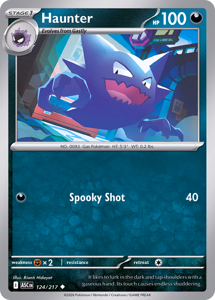 Haunter Pokemon card (124/217, Ascended Heroes)