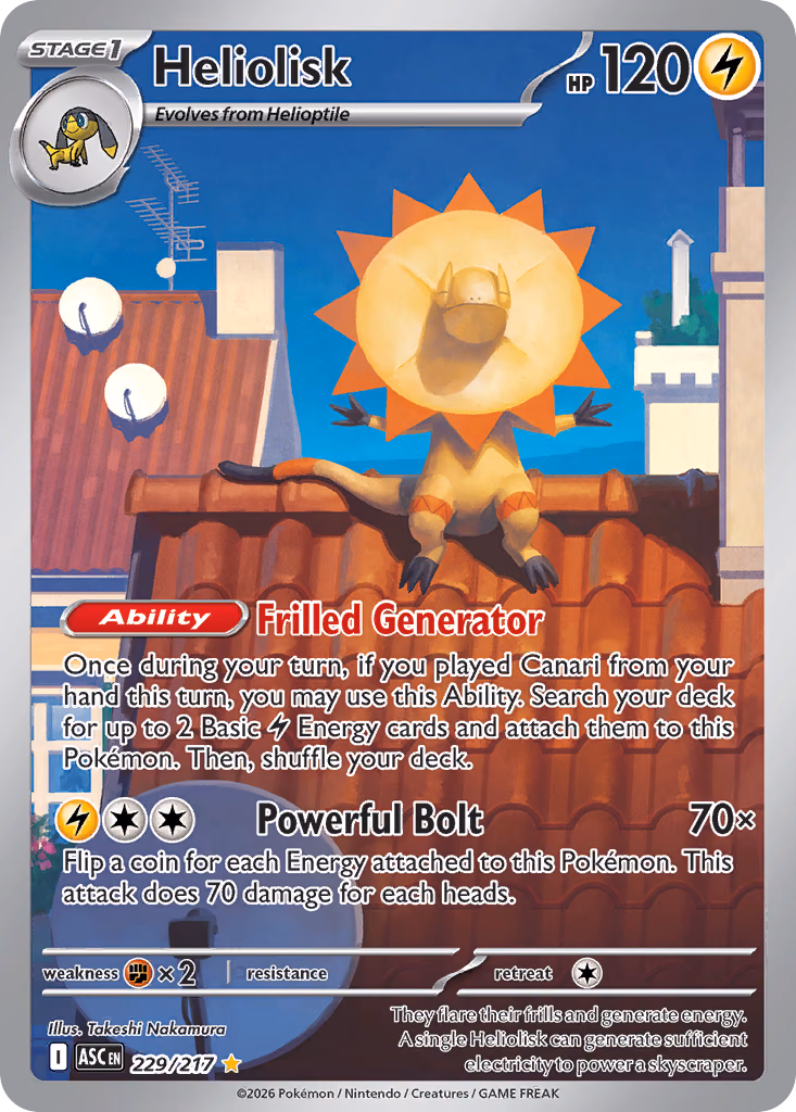 Heliolisk Pokemon card (229/217, Ascended Heroes)