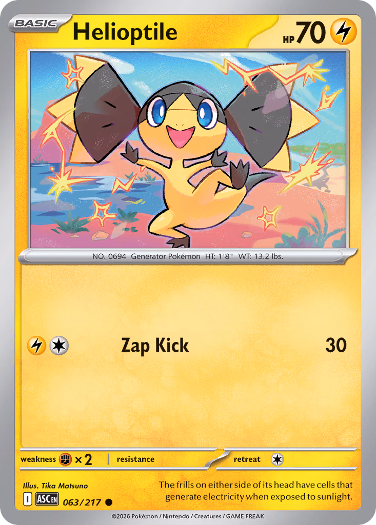 Helioptile Pokemon card (063/217, Ascended Heroes)