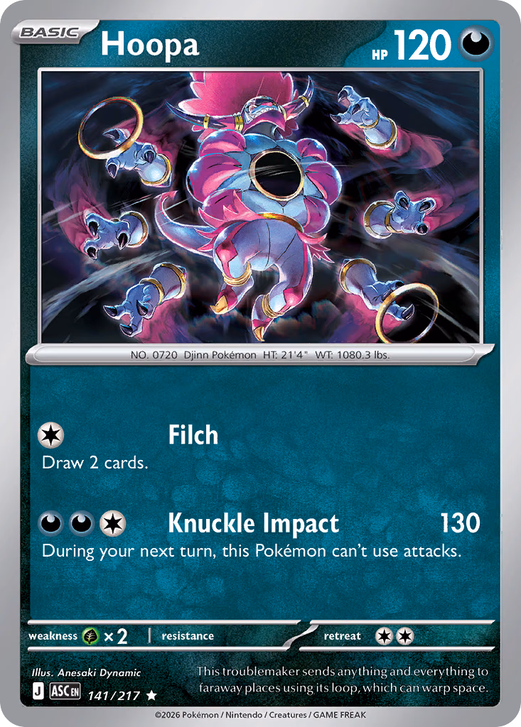Hoopa Pokemon card (141/217, Ascended Heroes)