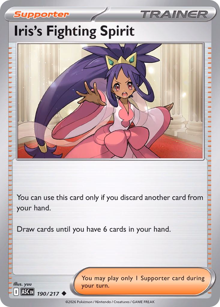 Iris's Fighting Spirit Pokemon card (190/217, Ascended Heroes)