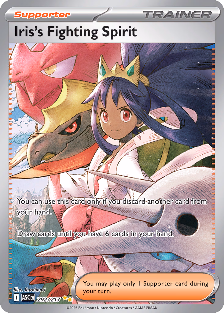 Iris's Fighting Spirit Pokemon card (292/217, Ascended Heroes)