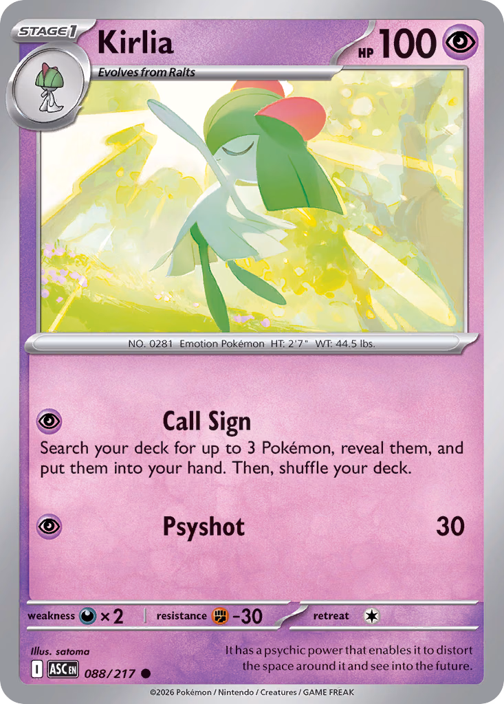 Kirlia Pokemon card (088/217, Ascended Heroes)