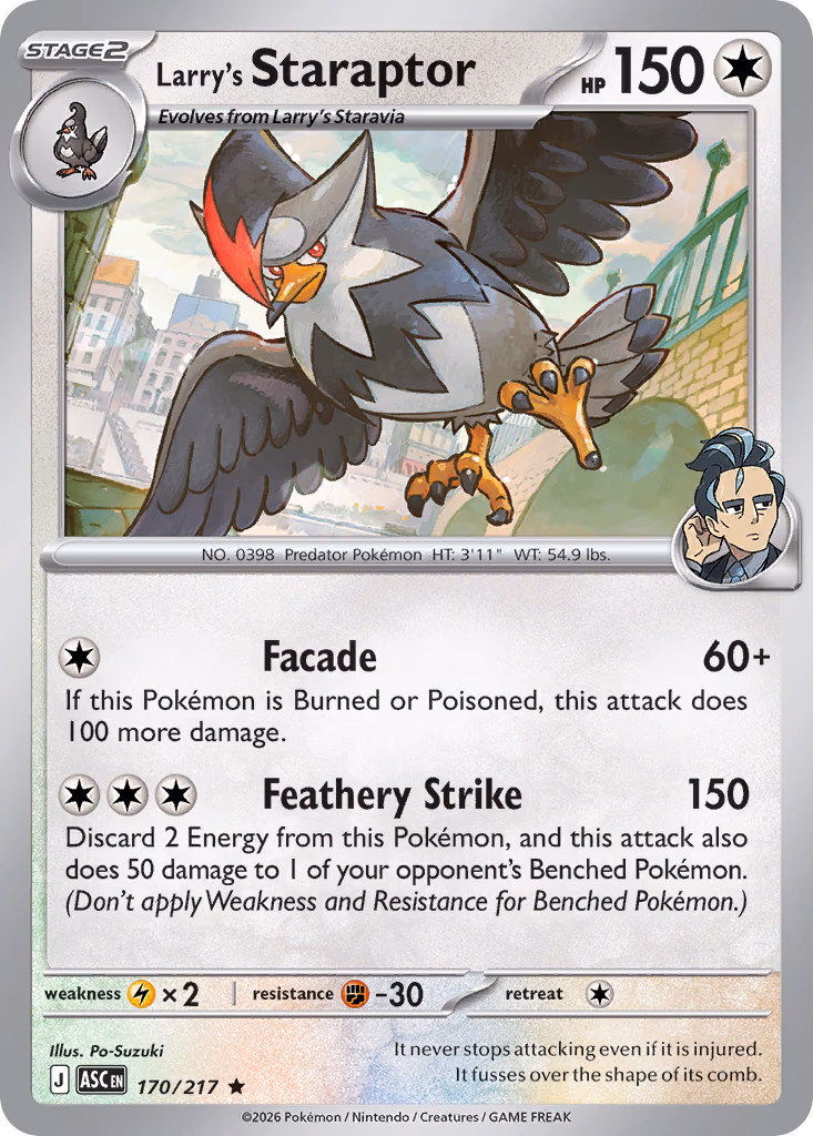Larry's Staraptor Pokemon card (170/217, Ascended Heroes)