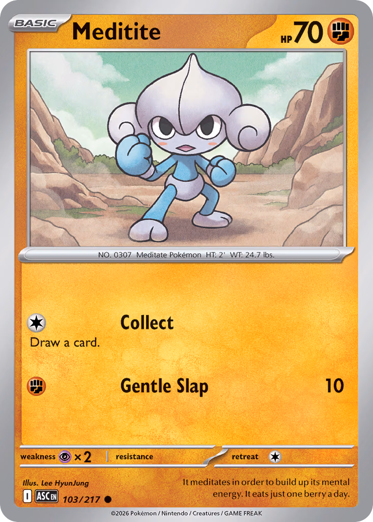 Meditite Pokemon card (103/217, Ascended Heroes)