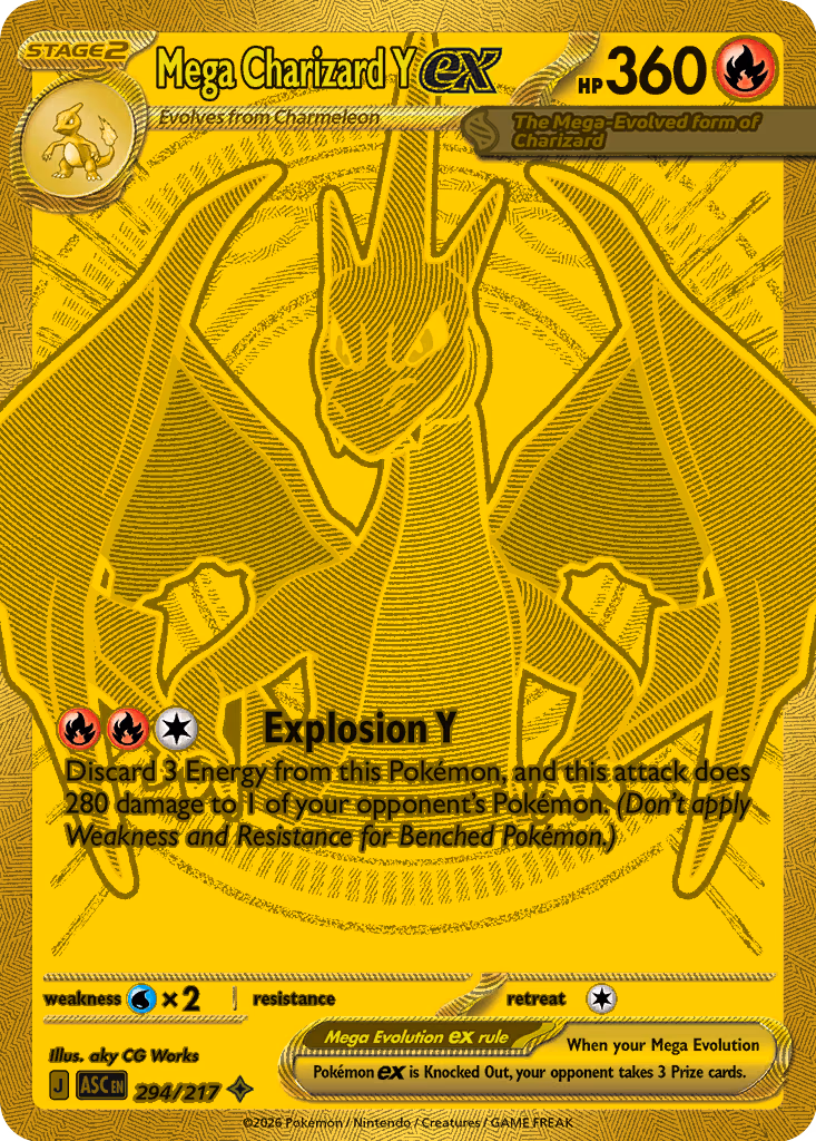 Mega Charizard Y ex Pokemon card (294/217, Ascended Heroes)