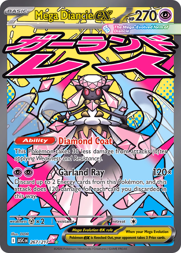 Mega Diancie ex Pokemon card (267/217, Ascended Heroes)