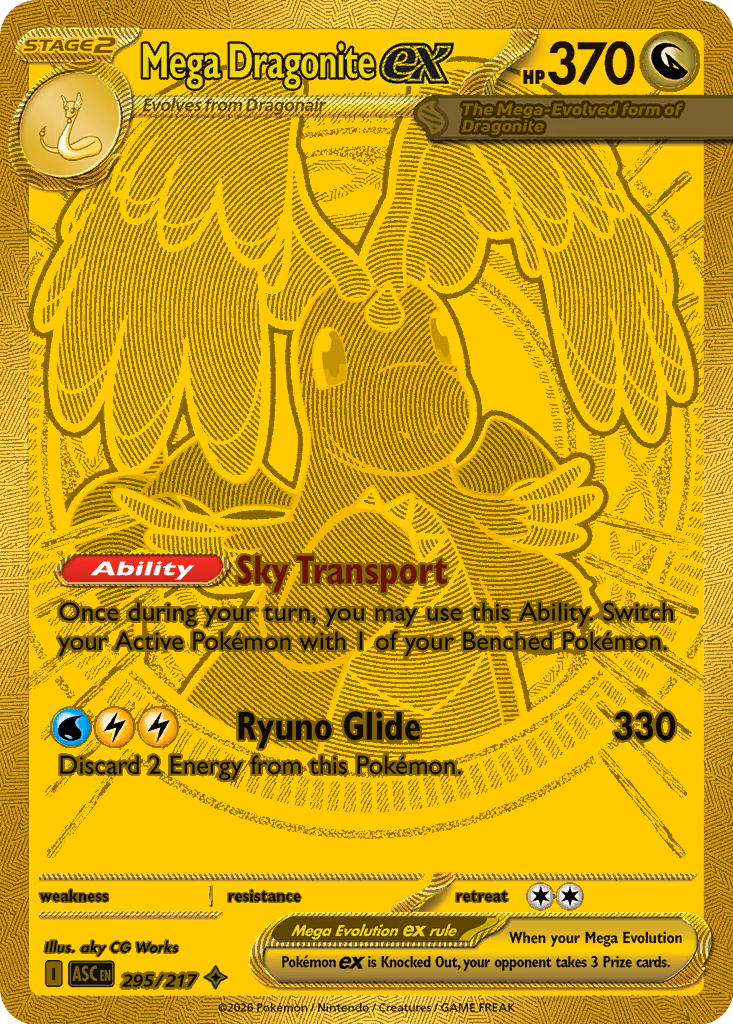 Mega Dragonite ex Pokemon card (295/217, Ascended Heroes)