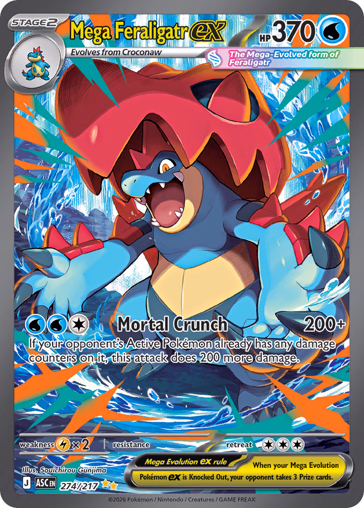 Mega Feraligatr ex Pokemon card (274/217, Ascended Heroes)