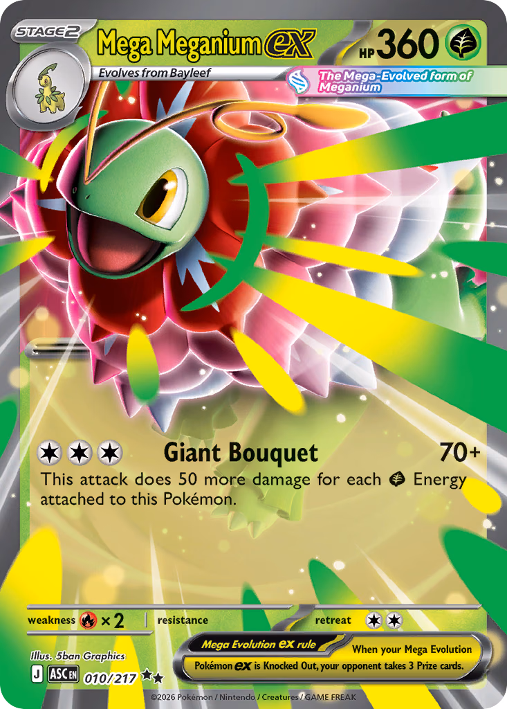 Mega Meganium ex Pokemon card (010/217, Ascended Heroes)