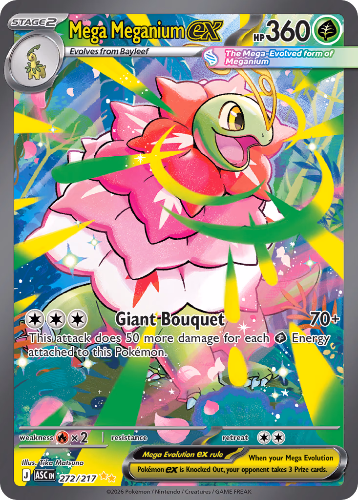 Mega Meganium ex Pokemon card (272/217, Ascended Heroes)
