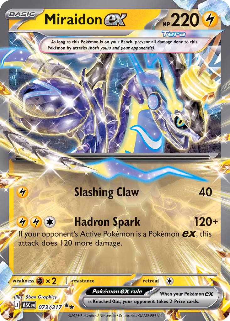 Miraidon ex Pokemon card (073/217, Ascended Heroes)