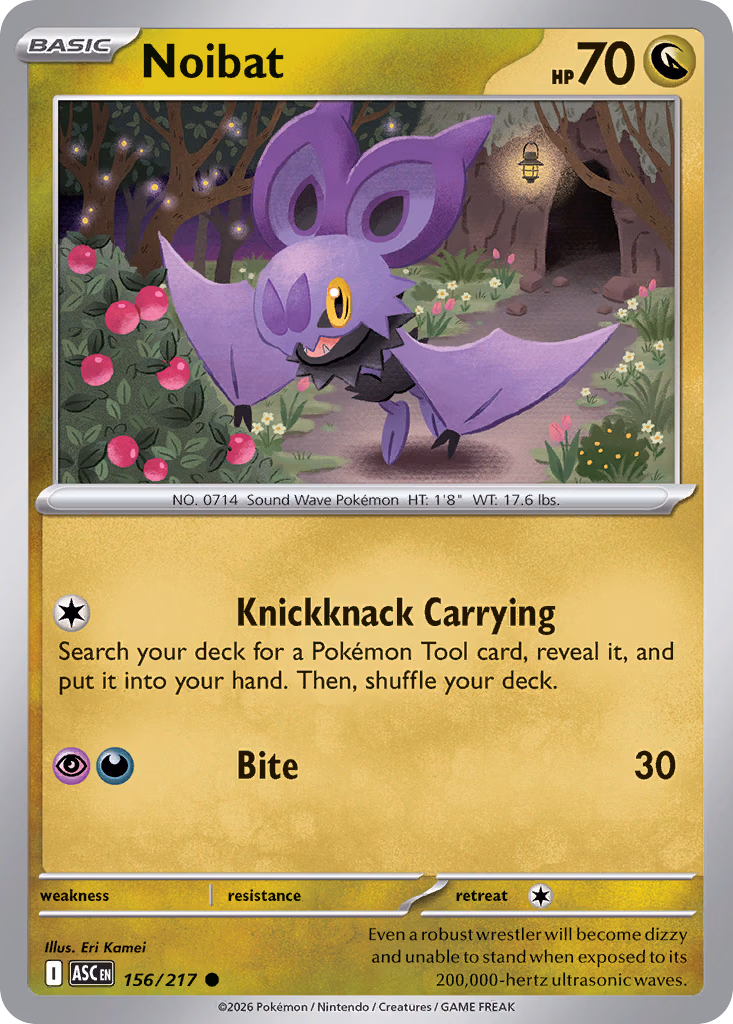 Noibat Pokemon card (156/217, Ascended Heroes)