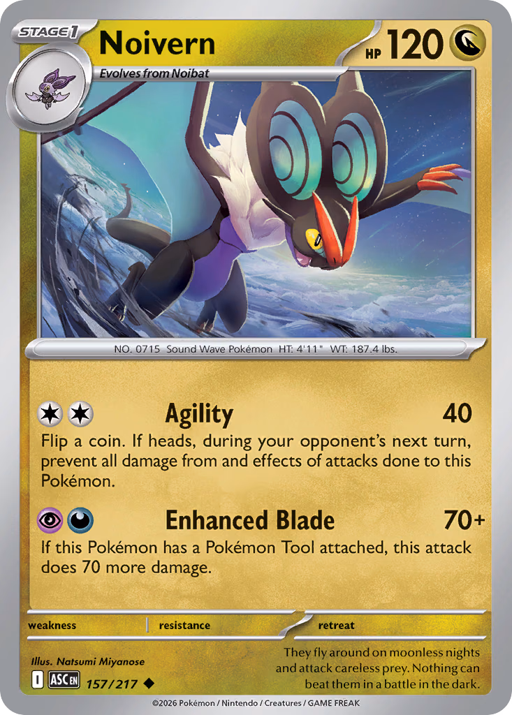 Noivern Pokemon card (157/217, Ascended Heroes)