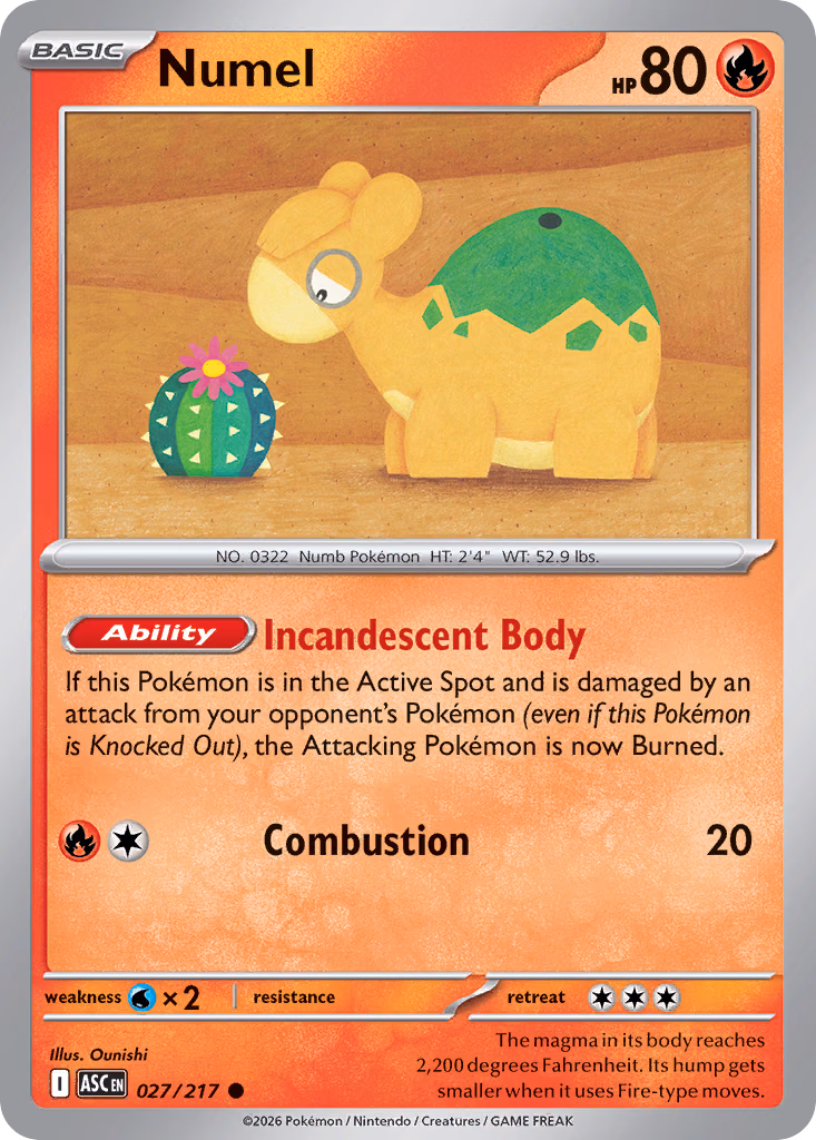 Numel Pokemon card (027/217, Ascended Heroes)