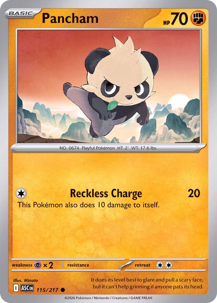 Pancham Pokemon card (115/217, Ascended Heroes)