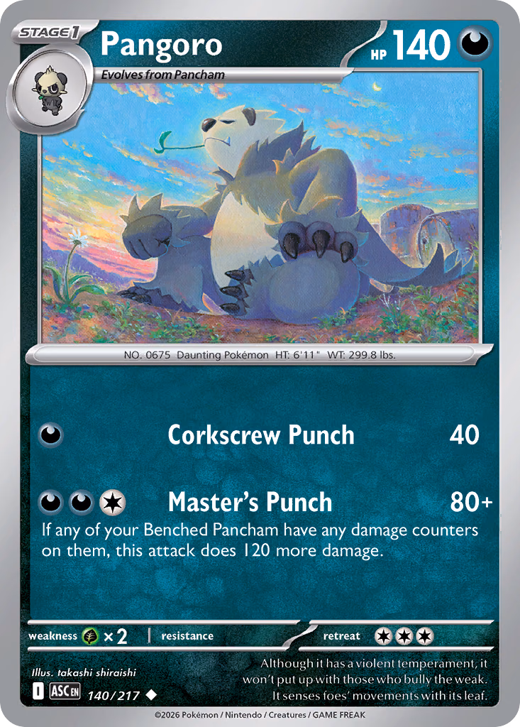 Pangoro Pokemon card (140/217, Ascended Heroes)