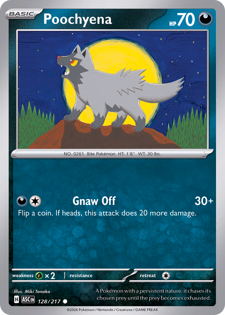 Poochyena Pokemon card (128/217, Ascended Heroes)